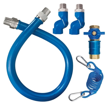 Dormont 0.75 Dia. x 60 in. 2 Swivel Max Safety Quik Hose, Blue 1675KITCF2S60