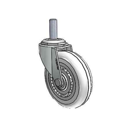 Shepherd Hardware Stem Caster, 3"dia, Polyurethane, 120lb PRE30634ZN-VPR01(CG)