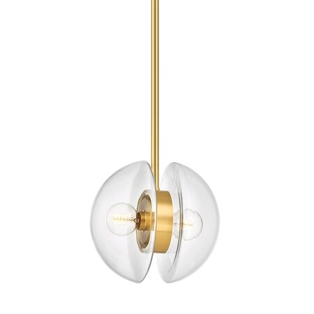 Hudson Valley Lighting Kert 2 Light Pendant 11.75 In. Aged Brass 9412-AGB