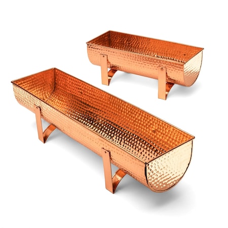 Kings County Tools Copper Window Planter Box for Indoor & Outdoor Use Large Rectangle Flower Pots Outdoor Planters GW86A09-08