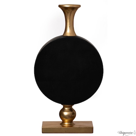 Uniquewise 38 Inch Vintage Gold and Black Fiberglass Tall Floor Vase - Enhances Home Decor with QI004679.M
