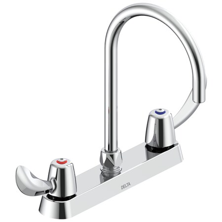 Delta Commercial 26C3 Two Handle 8 In Cast Deck-Mount Faucet In Chrome 26C3972