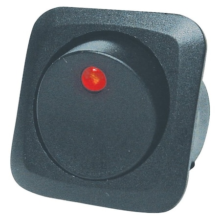 Calterm Rocker Switch, 25 A, 12 VDC, SPST, Black 40600