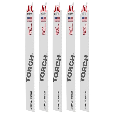Milwaukee Tool 12" 14 TPI The Torch SAWZALL Blades (5 Pk) 48-00-5794