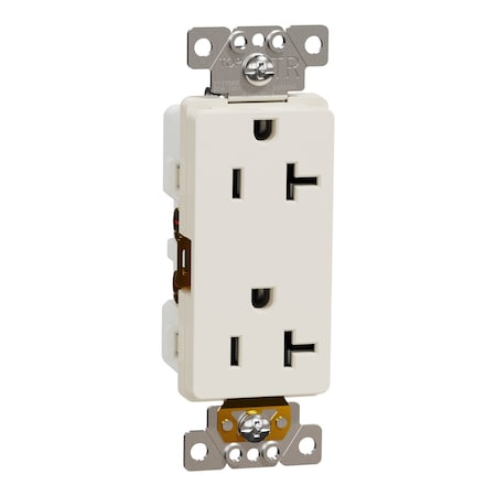 Square D Straight Blade Receptacle, 5-20R, 20 A, 125V AC, 2 Pole, Flush Mount, Self-Grounded SQR44201LA