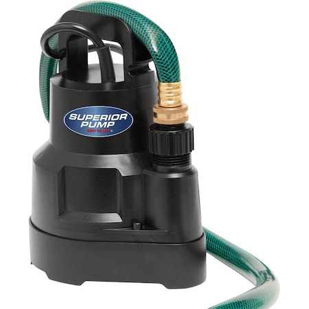 Superior Pump 1/6 HP 1920 GPH Oil-Free Submersible Utility Pump 91016