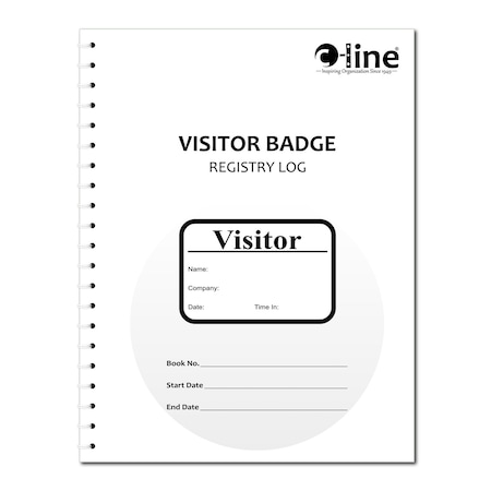 C-Line Products 3-5/8'' x 1-7/8'' Visitor Badges with Registry Log, 1/BX 97030