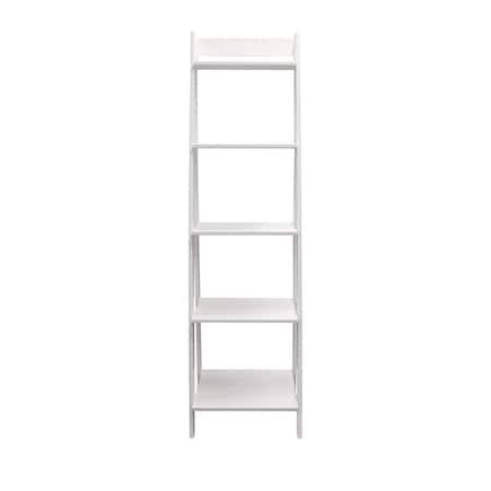 Adeptus Solid Wood   5 Shelf Ladder Solid White 95085