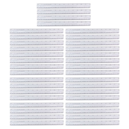 Charles Leonard Plastic Ruler, Double Bevel, 12-Inch, Clear, 36PK CHL77112IP