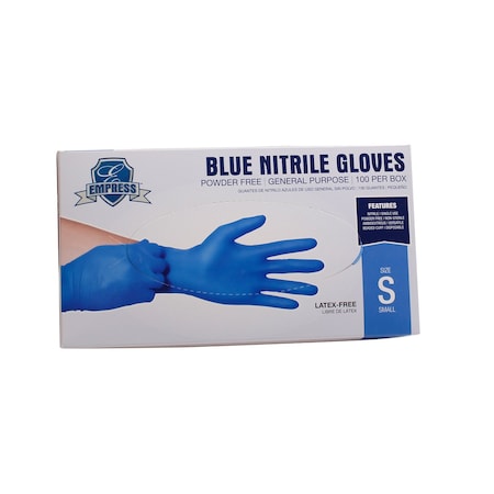 Empress Nitrile Glove Blue Powder Free Small 3 mil, 1000PK ENPFS2001