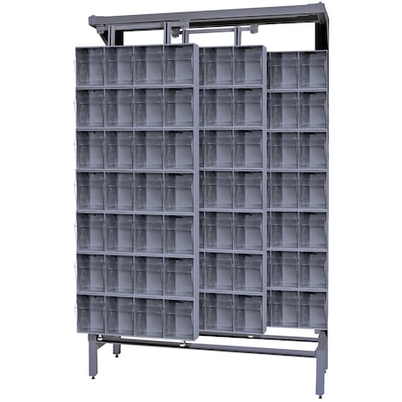 Quantum Storage Systems FREE STANDING SLIDER W/28 GRAY TILT BINS QS-304-28GY