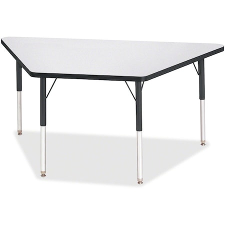 Jonti-Craft Berries Trapezoid Activity Tables, 30 in. x 60 in., A-height, Freckled Gray/Black/Black 6443JCA180
