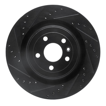 Dynamic Friction Co DFC Brake Rotor - Drilled and Slotted - Black 633-54266L