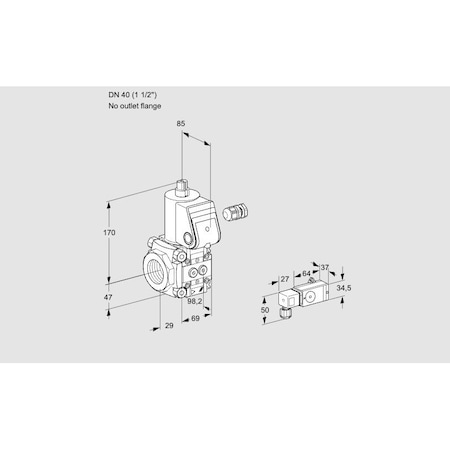 Honeywell Kromschroder Gas Solenoid Valve - VAS240, 500 mbar, IP65, EN 161 KS88019745