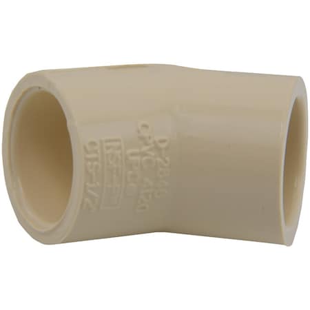 Charlotte Pipe And Foundry 1/2'' Slip x Slip 45 Deg. CPVC Elbow, 1/8 Bend CTS 02309 0600HA