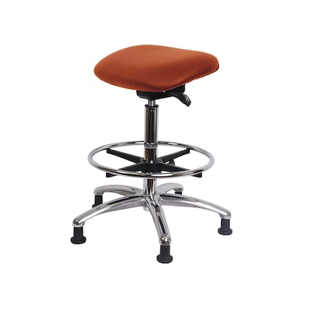 Blue Ridge Ergonomics Vinyl Sit-Stand Chrome-Standing Height with Chrome Foot Ring Stat Glides in Mandarin Voyager Vinyl VSTSS-CR-CF-RG-2004