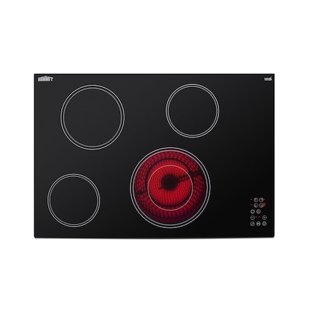 Summit 30in Wide 208-240V 4-Burner Radiant Cooktop CR4B30T11B