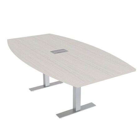 Skutchi Designs 6 Person Conference Table With Power Unit | 7' Boat Table | Harmony Series HAR-BOT-48X84-T-K458-ESIL