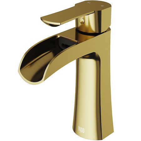 Vigo Paloma Single Handle Single-Hole Bathroom Faucet in Matte Brushed Gold VG01041MG