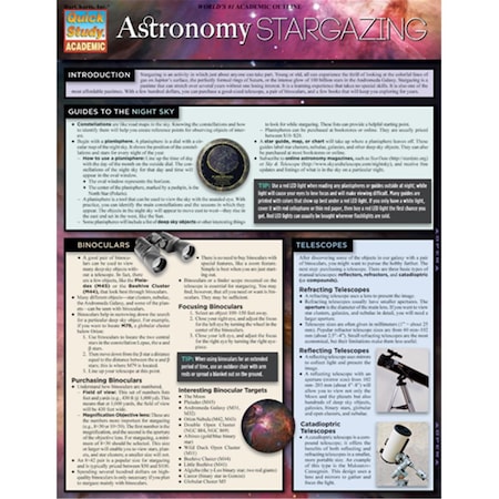 Barcharts Astronomy - Stargazing Quickstudy Easel 9781423216346