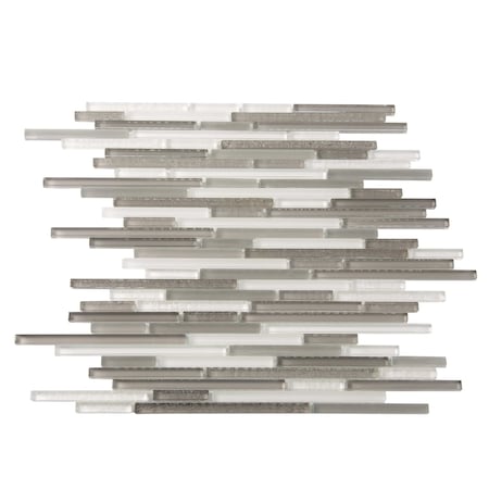 Apollo Tile Gray 11.8 in x 11.8 in Glass Glossy Floor and Wall Mosaic Tile 4.83 sqft/case, 5PK APLCAS88001A