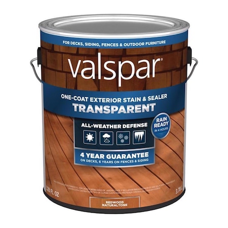 Valspar Transparent Redwood Natural tone Stain and Sealer 1 gal VL1028081-16