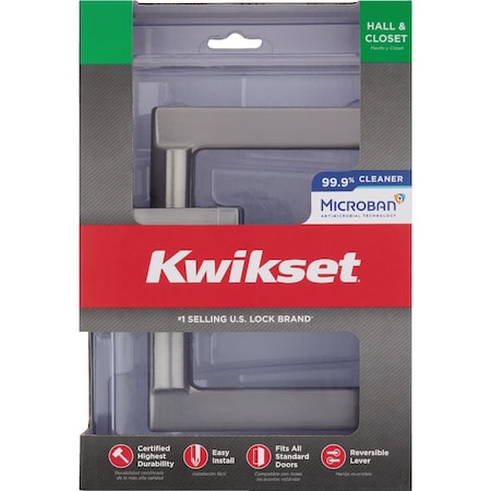 Kwikset Halifax Satin Nickel Steel Passage Lever 720HFL SQT 15 CP