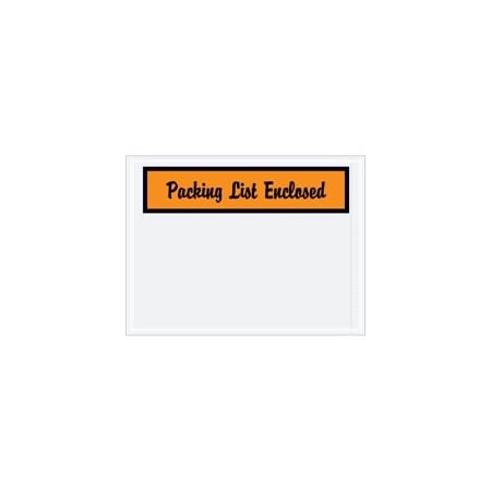 Bubblefast 4 1/2 x 6'' Orange Panel Face-Script ''Packing List Enclosed'' Envelopes, 1000PK BFPL2
