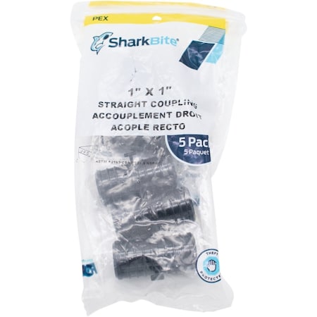 Sharkbite PEX-B 1'' Poly Alloy Barb Coupling, 5PK UP020A5