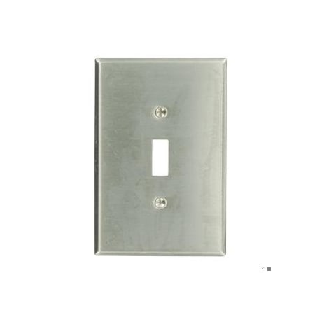 Leviton Toggle Switch Wall Plate, Number of Gangs: 1 Stainless Steel, Silver 84101