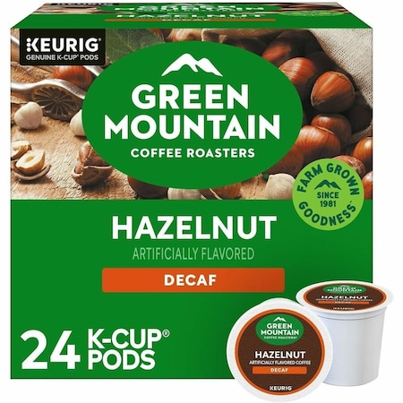 Green Mountain Coffee Roasters Green Mountain Coffee K-Cup, Pod Hazelnut Decaf Coffee, Keurig Single-Serve K-Cup pods, Light, 24PK 5000330143