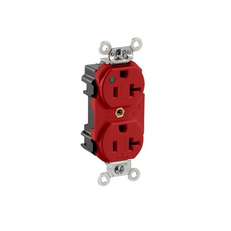 Leviton Lev-Lok Extra Heavy Duty Hospital Grade Duplex Receptacle, 20 Amp, 125 Volt M8300-PLR