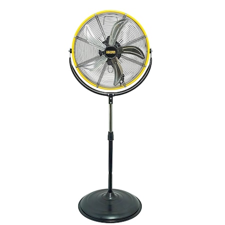 Edendirect 20 inches, 3 speeds, high velocity pedestal fan in yellow, 180 degrees tiltable drum head ZR-FAN-PD20A(YELLOW)