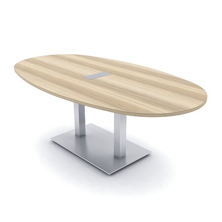 Skutchi Designs Boval Conference Table With Power Unit, 48 in W, 84 in L, Brown HAR-BOVL-48X84-DOU-K525-ESIL