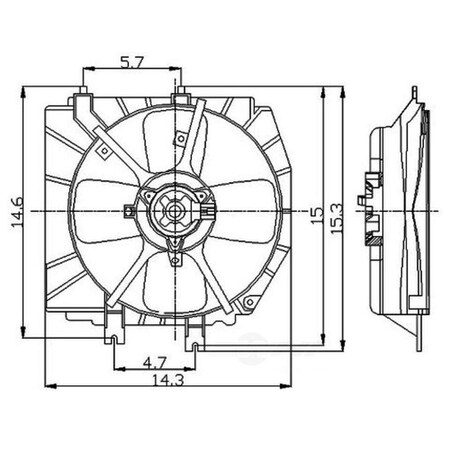 Global Parts Distributors Electric Cooling Fan Assembly 2811287
