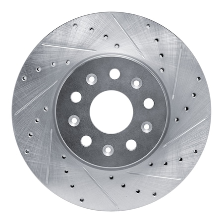 Dynamic Friction Co DFC Brake Rotor - Drilled and Slotted - Silver 631-46038R