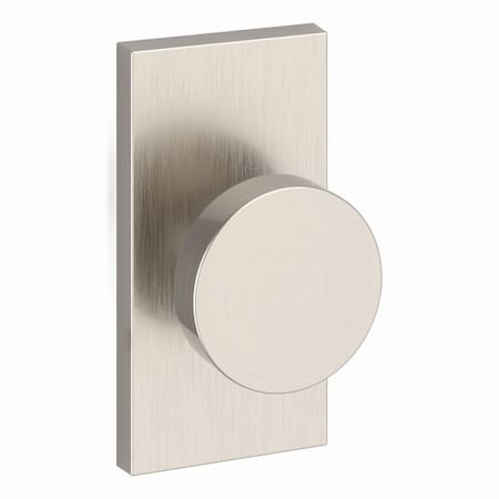 Baldwin Passage Contemporary Knob with Contemporary 5in Rose with 6AL Latch and Dual Strike Satin PSCONCFR150