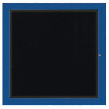 Aarco Illuminated Enclosed Letter Board Directory w/ Powder Coated Blue Al Frame, 36''Hx36''W 1 Door ADC3636IB