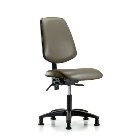 Blue Ridge Ergonomics Vinyl Chair, Desk, Med Back, Tilt, Glides, Taupe BR-VDHCH-MB-RG-T1-A0-RG-8809