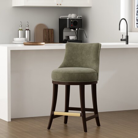 Manhattan Comfort Lucia Counter Stool in Leaf Green CS022-GR