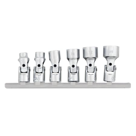 Performance Tool 6 pc. 1/4 in. Dr. SAE Flex Socket Set, 6 Point Sockets, SAE, Rail W36980
