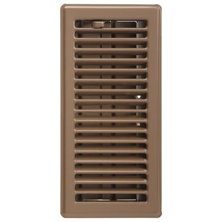 Imperial Standard Floor Register, 734 in W Duct Opening, 334 in H Duct Opening, Steel, Brown RG3297