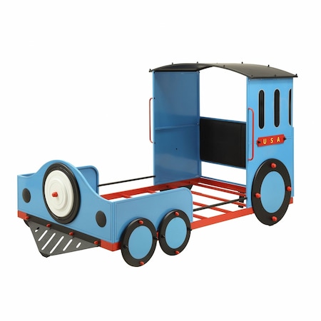 Homeroots Steel Twin Red White and Blue Bed 285620