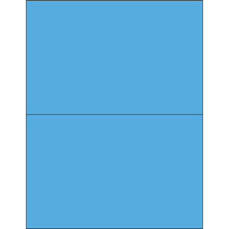 Tape Logic 8 1/2 x 5 1/2in Fluorescent Blue Rectangle Laser Labels, 200PK LL184BB