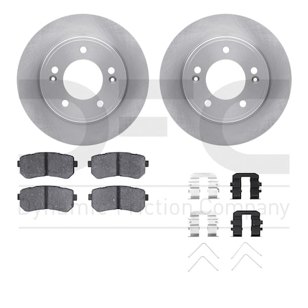 Dynamic Friction Co DFC Brake Rotor with 5000 Brake Pads and Hardware Kit 6512-03324