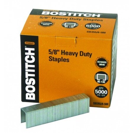 Bostitch Heavy Duty Premium Staples, Staples 85-130 Sheets, 5/8in - 5,000 Staples SB355/8-5M