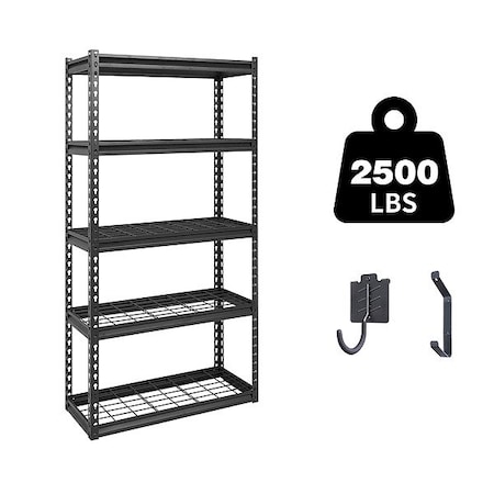 Zoro Select General Purpose Boltless Metal Shelving B-ATLAS301260-5H500
