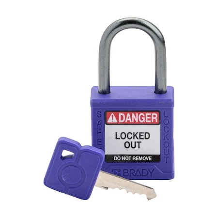 Brady Velocity Compact Lockout Padlocks Nylon 1in Shackle Clearance KD Purple CPPL-PRP-25AL-KD