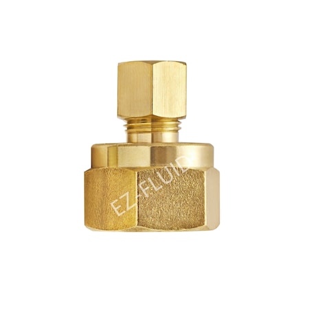Ez-Fluid 1/4 x 1/2 Brass Compression x Female Adapter EZFD283
