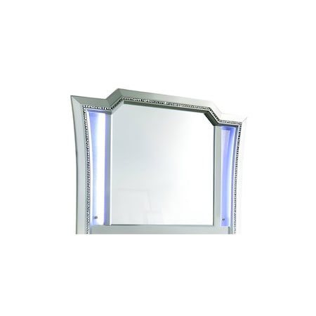 Homeroots 38" Champagne Abstract Wood Framed Mounted Dresser Mirror 347170